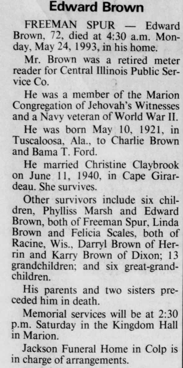 Clipping from Southern Illinoisan